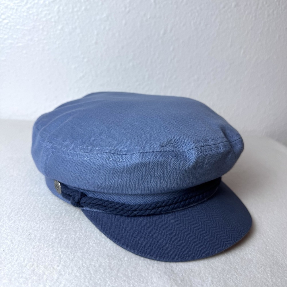 Brixton Fiddler Cap Fisherman Hat Two Tone Blue Rope Size Large Mariners Cotton